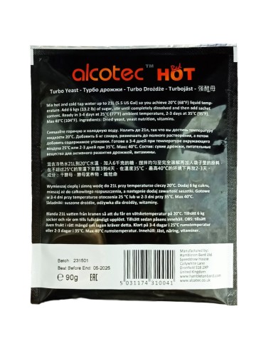 Спиртові турбо дріжджі Alcotec Hot Red, 90 г