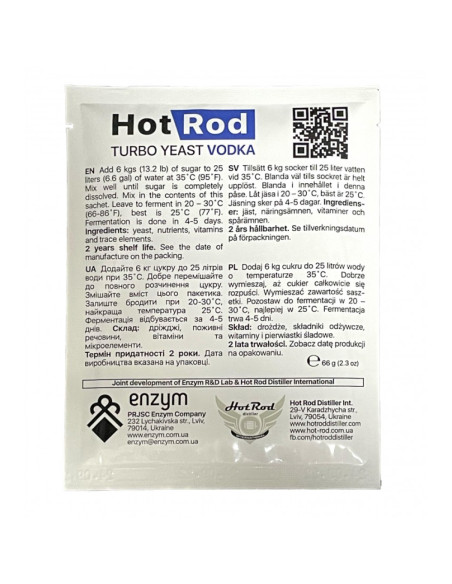 Турбо-дріжджі Hot Rod Vodka, 66 г