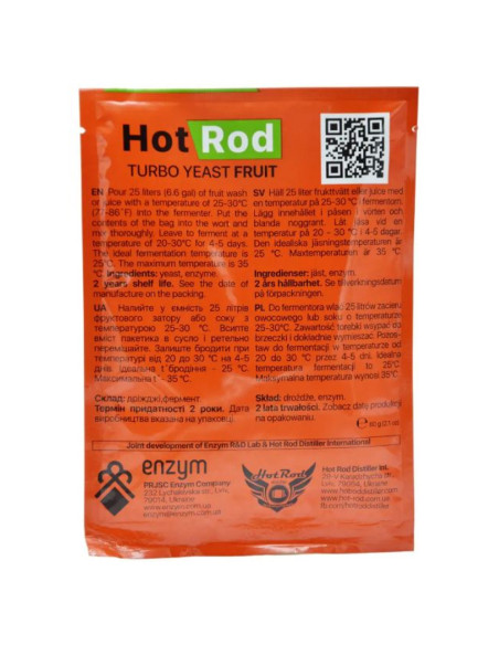 Турбо дріжджі Hot Rod Fruit на 25 л, 60 г