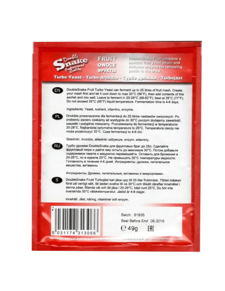 Турбо дріжджі Double Snake Fruit Turbo, 49 г