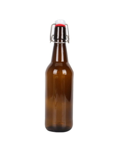 Пляшка скляна з бугельною кришкою (коричнева), 0,5 л