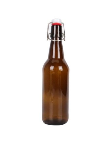 Бутылка стеклянная с бугельной крышкой (коричневая), 0,33 л