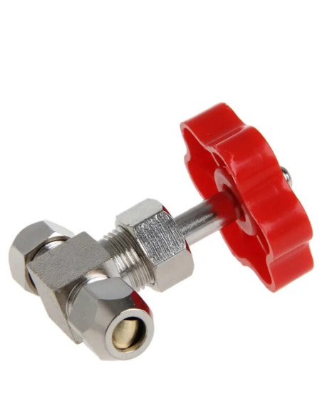 Кран игольчатый под трубку 8 мм