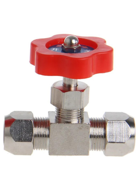 Кран игольчатый под трубку 10 мм