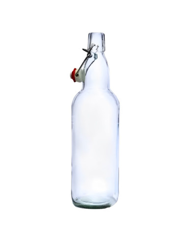 Пивна пляшка з бугельною кришкою (прозора), 1 л