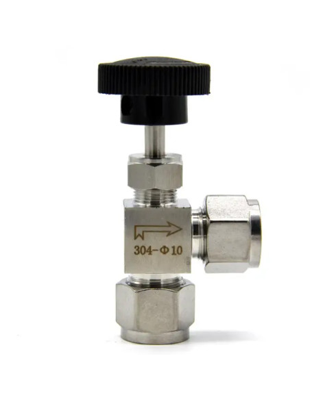 Игольчатый кран 10 мм (угловой)
