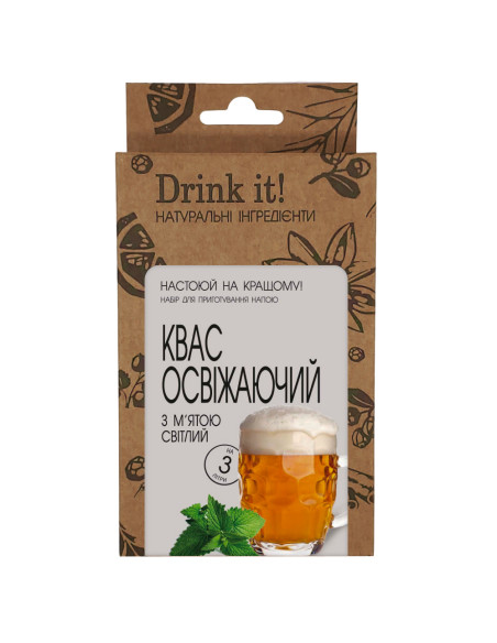 Набір для настоювання Drink it Квас освіжаючий з м'ятою світлий
