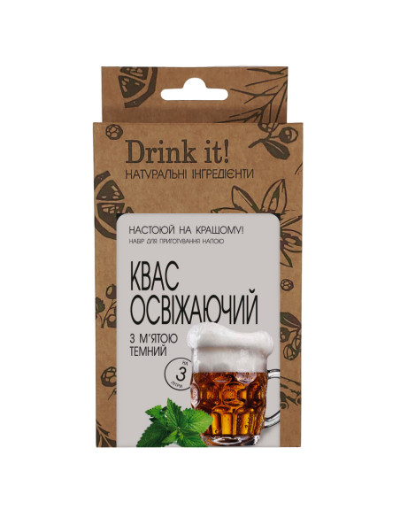 Набір для настоювання Drink it Квас освіжаючий з м'ятою темний
