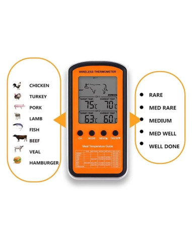 Цифровий термометр Inkbird ТЦ-2 (з базою та 2...