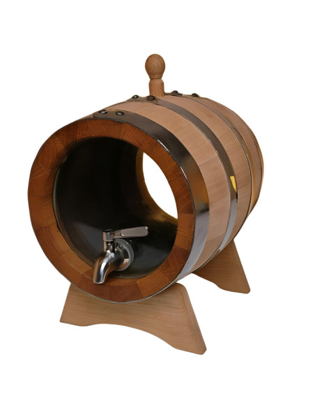 Бочка дубова зі скляними денцями і краном (М+), 5 л