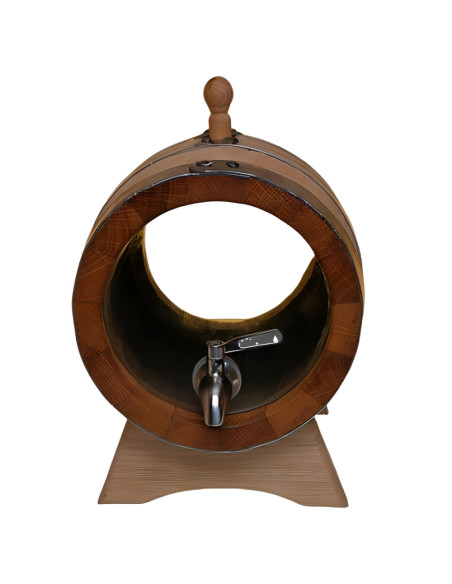 Бочка дубова зі скляними денцями і краном (М+), 5 л