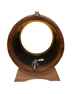 Бочка дубовая со стеклянными донышками и краном (М+), 20 л 2