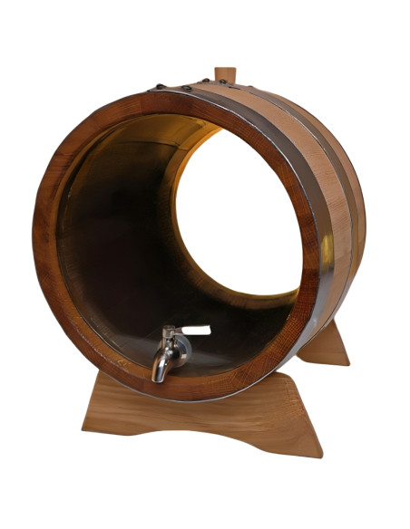 Бочка дубова зі скляними денцями і краном (М+), 20 л